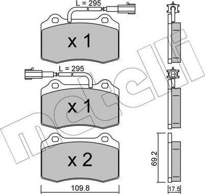 Metelli 22-0251-0 - Bremžu uzliku kompl., Disku bremzes www.autospares.lv