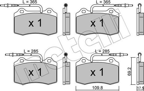 Metelli 22-0251-1 - Bremžu uzliku kompl., Disku bremzes www.autospares.lv