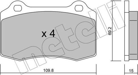 Metelli 22-0251-2 - Bremžu uzliku kompl., Disku bremzes www.autospares.lv