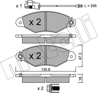 Metelli 22-0253-2 - Bremžu uzliku kompl., Disku bremzes www.autospares.lv