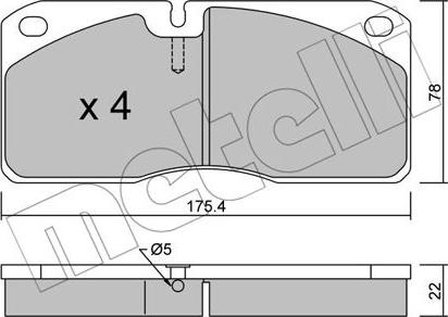 Metelli 22-0269-0 - Bremžu uzliku kompl., Disku bremzes autospares.lv