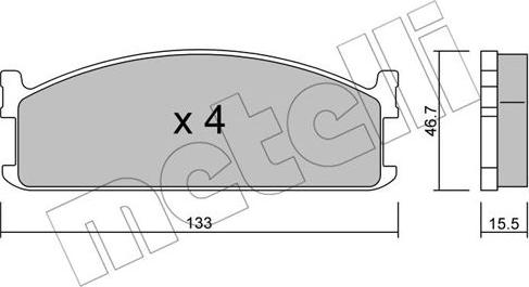 Metelli 22-0265-0 - Bremžu uzliku kompl., Disku bremzes www.autospares.lv