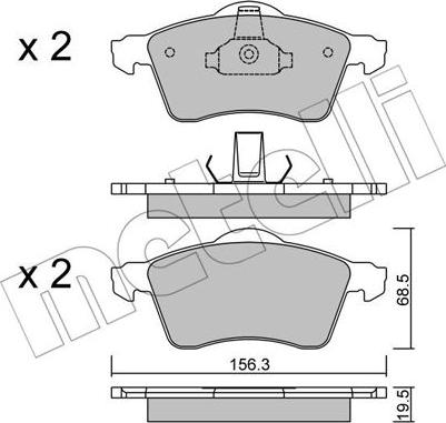 Metelli 22-0263-0 - Bremžu uzliku kompl., Disku bremzes autospares.lv