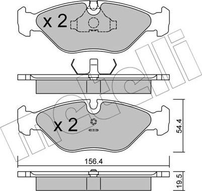 Metelli 22-0209-0 - Bremžu uzliku kompl., Disku bremzes www.autospares.lv