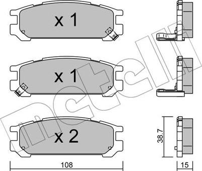 Metelli 22-0204-0 - Bremžu uzliku kompl., Disku bremzes www.autospares.lv