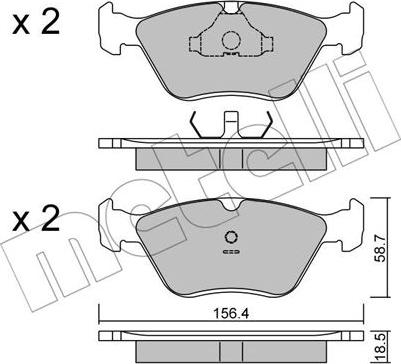 Metelli 22-0205-0 - Bremžu uzliku kompl., Disku bremzes www.autospares.lv