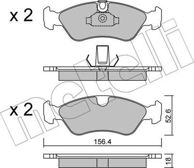 Metelli 22-0208-0 - Bremžu uzliku kompl., Disku bremzes www.autospares.lv