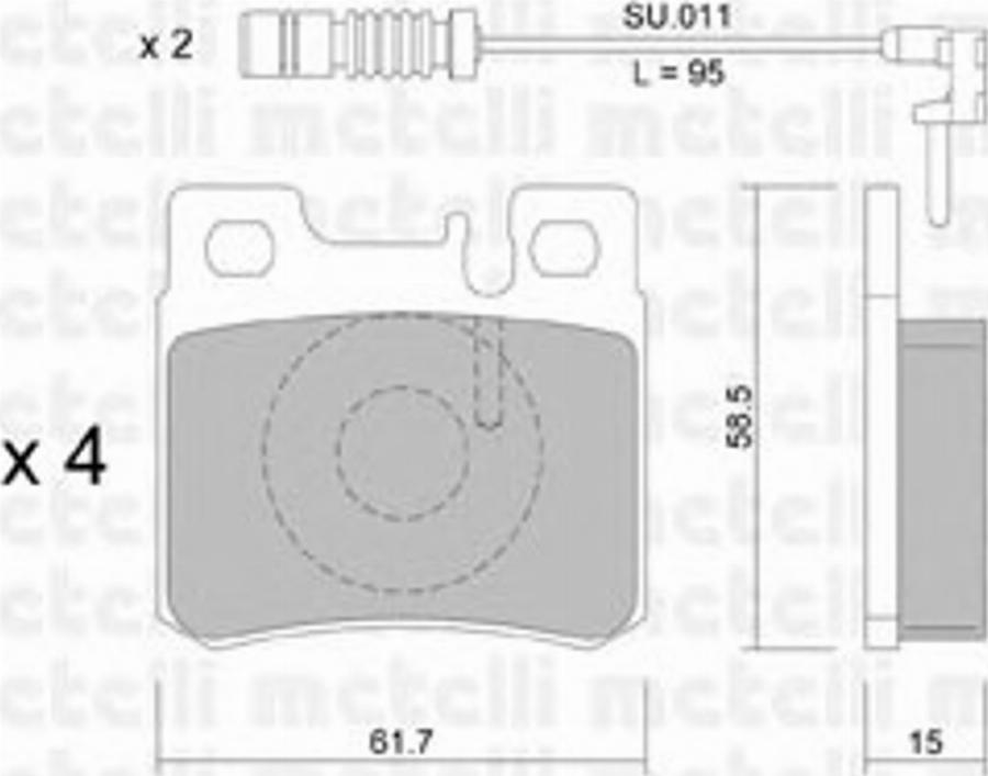 Metelli 22-0203-0K - Bremžu uzliku kompl., Disku bremzes www.autospares.lv