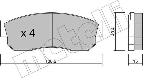 Metelli 22-0202-0 - Bremžu uzliku kompl., Disku bremzes autospares.lv