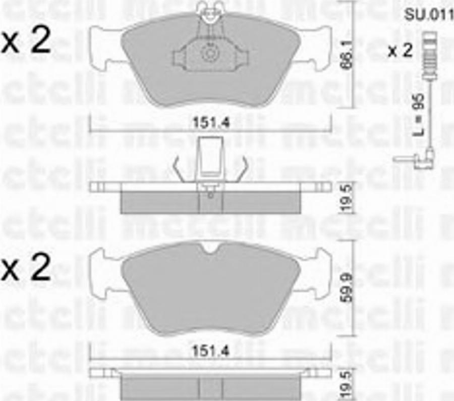 Metelli 22-0219-0K - Bremžu uzliku kompl., Disku bremzes www.autospares.lv