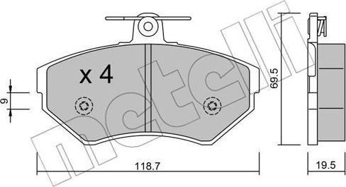 Metelli 22-0215-0 - Тормозные колодки, дисковые, комплект www.autospares.lv