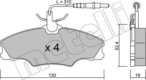 Metelli 22-0213-0 - Bremžu uzliku kompl., Disku bremzes www.autospares.lv