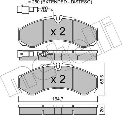 Metelli 22-0212-9 - Bremžu uzliku kompl., Disku bremzes www.autospares.lv