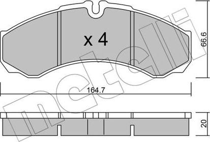 Metelli 22-0212-6 - Тормозные колодки, дисковые, комплект www.autospares.lv