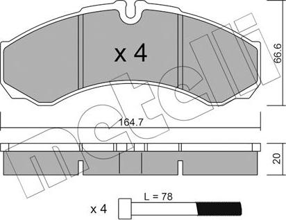 Metelli 22-0212-1 - Bremžu uzliku kompl., Disku bremzes www.autospares.lv