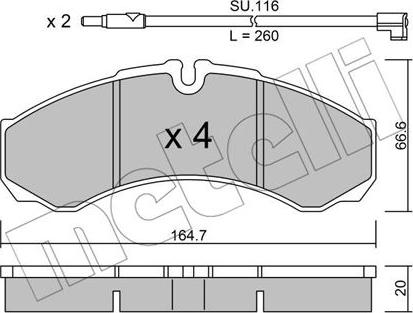 Metelli 22-0212-7K - Brake Pad Set, disc brake www.autospares.lv