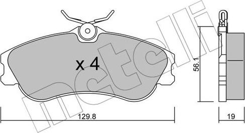 Metelli 22-0217-1 - Bremžu uzliku kompl., Disku bremzes autospares.lv