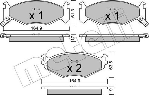 Metelli 22-0289-0 - Bremžu uzliku kompl., Disku bremzes www.autospares.lv