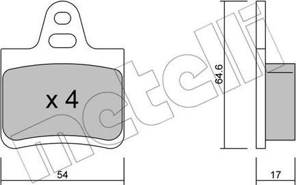 Metelli 22-0284-0 - Bremžu uzliku kompl., Disku bremzes www.autospares.lv