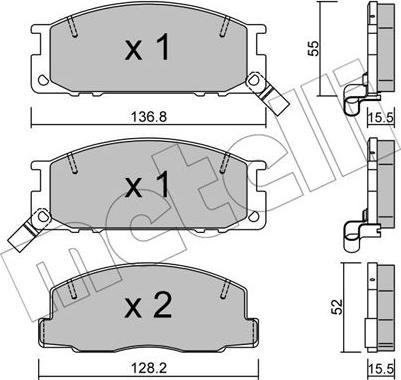 Metelli 22-0280-0 - Brake Pad Set, disc brake www.autospares.lv