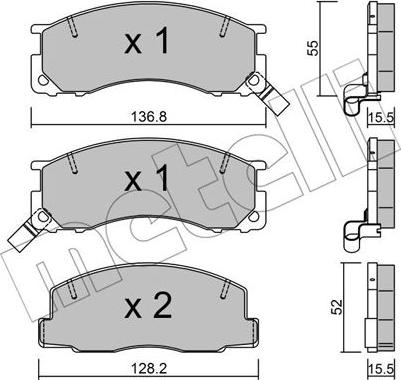 Metelli 22-0281-0 - Brake Pad Set, disc brake www.autospares.lv