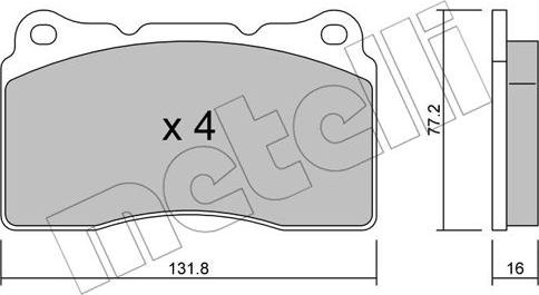 Metelli 22-0288-1 - Bremžu uzliku kompl., Disku bremzes www.autospares.lv