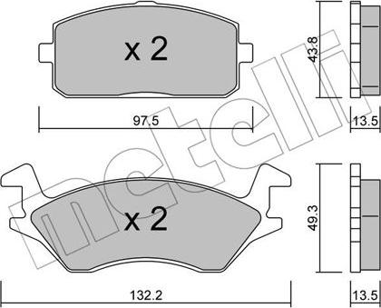 Metelli 22-0234-0 - Brake Pad Set, disc brake www.autospares.lv