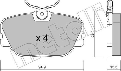 Metelli 22-0235-0 - Bremžu uzliku kompl., Disku bremzes www.autospares.lv