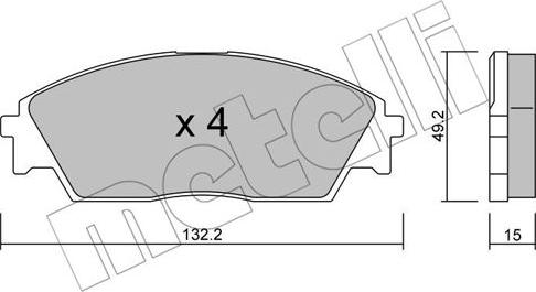 Metelli 22-0236-0 - Bremžu uzliku kompl., Disku bremzes www.autospares.lv