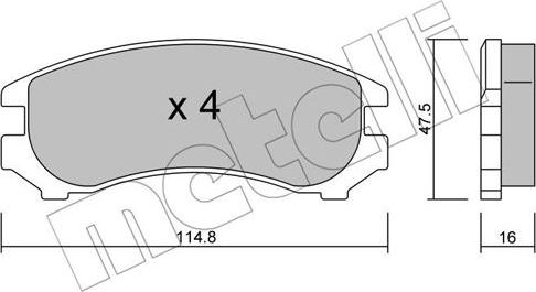 Metelli 22-0230-0 - Тормозные колодки, дисковые, комплект www.autospares.lv