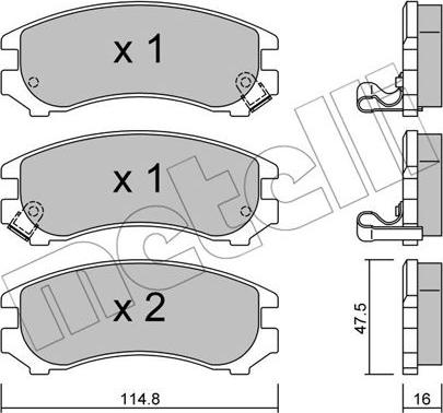 Metelli 22-0230-1 - Bremžu uzliku kompl., Disku bremzes www.autospares.lv