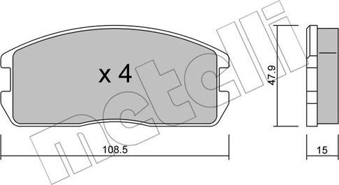 Metelli 22-0238-0 - Bremžu uzliku kompl., Disku bremzes autospares.lv