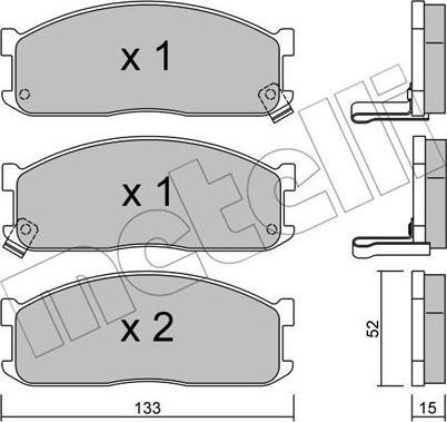 Metelli 22-0232-1 - Bremžu uzliku kompl., Disku bremzes www.autospares.lv