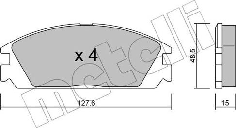 Metelli 22-0237-0 - Bremžu uzliku kompl., Disku bremzes www.autospares.lv