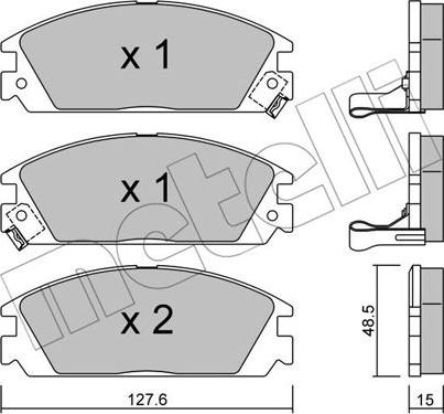 Metelli 22-0237-1 - Тормозные колодки, дисковые, комплект www.autospares.lv