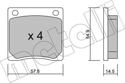 Metelli 22-0229-0 - Bremžu uzliku kompl., Disku bremzes www.autospares.lv