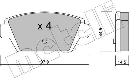 Metelli 22-0226-0 - Bremžu uzliku kompl., Disku bremzes www.autospares.lv