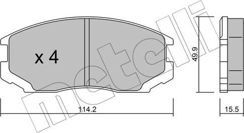 Metelli 22-0221-0 - Brake Pad Set, disc brake www.autospares.lv