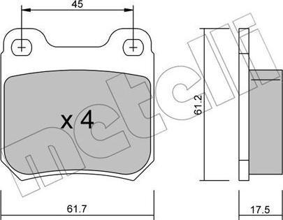 Metelli 22-0275-1 - Bremžu uzliku kompl., Disku bremzes autospares.lv