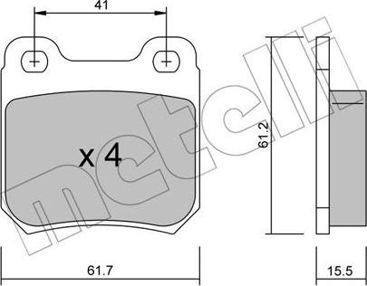 Metelli 22-0276-0 - Bremžu uzliku kompl., Disku bremzes autospares.lv