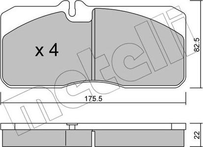 Metelli 22-0271-0 - Bremžu uzliku kompl., Disku bremzes www.autospares.lv