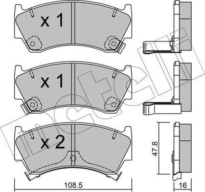 Metelli 22-0278-0 - Bremžu uzliku kompl., Disku bremzes autospares.lv