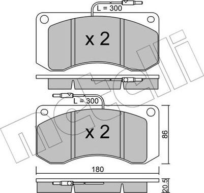 Metelli 22-0272-0 - Brake Pad Set, disc brake www.autospares.lv