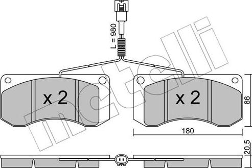 Metelli 22-0272-1 - Brake Pad Set, disc brake www.autospares.lv