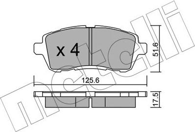 Metelli 22-0793-2 - Bremžu uzliku kompl., Disku bremzes www.autospares.lv