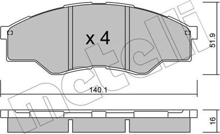 Metelli 22-0797-0 - Bremžu uzliku kompl., Disku bremzes www.autospares.lv