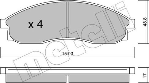 Metelli 22-0740-0 - Bremžu uzliku kompl., Disku bremzes www.autospares.lv