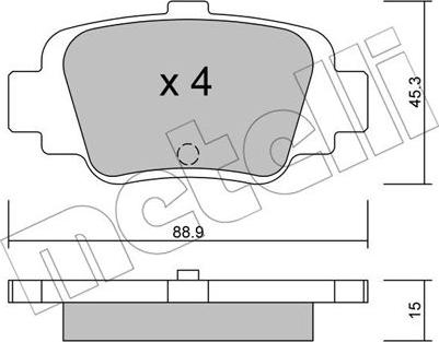 Metelli 22-0742-0 - Bremžu uzliku kompl., Disku bremzes www.autospares.lv