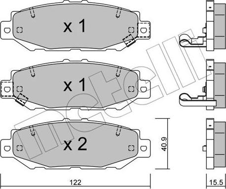 Metelli 22-0759-0 - Bremžu uzliku kompl., Disku bremzes www.autospares.lv