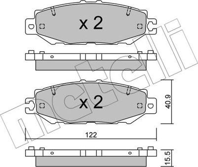 Metelli 22-0759-1 - Bremžu uzliku kompl., Disku bremzes www.autospares.lv